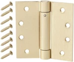 Everbilt 290807 4" Square Satin Brass Adjustable Spring Door Hinge Commercial. Fixed Price $10.49.