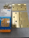 Pair Of 4" National Satin Brass Finish Door Hinges With Screws #N143-040 Nib. Fixed Price $15.99.
