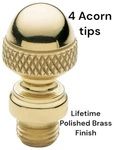 Baldwin Acorn 1092-003 Lifetime Polished Brass Hinge Tips Set (4) Total Nos. Fixed Price $14.99.