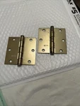 Pair Of Used Vintage National Satin Brass 3-1/2 Door Hinges N236-950. Fixed Price $25.99.