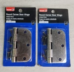 New Bulldog Hardware Round Corner Door Hinge 3.5" Antique Brass (qty 2) Nib. Fixed Price $14.99.