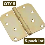 Nos 5-PACK Lot National Hardware N830-261 Satin Brass 3" Door Hinge 5/8" Corner. Fixed Price $20.59.