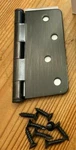 One Emtek Radius Corner Plain Bearing Hinge Oil Rubbed Bronze #9102410B. Fixed Price $10.25.