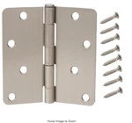Everbilt Hinge 1/4" Radius Satin Nickel Finish & Screws Interior Door 715529. Fixed Price $6.99.