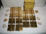 Stanley # 741 3 Satin Bronze Plated Door Hinges Butts W/ Boxes Sets Nos. Fixed Price $12.95.