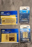 Vintage Solid Brass Hinges Lot, Schlage And National- Hasp, Desk & Mini. Fixed Price $10.99.