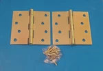Deltana S44U4-R, 4"X4", Plain Bearing Mortise Hinges, Square Corner, Satin Brass. Fixed Price $14.07.
