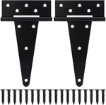 8 Inch T-strap Gate Hinges, Shed Barn Door Heavy Duty, Black Tee F. Fixed Price $20.86.