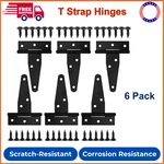6 Pack 3 Inch Strap Hinges, Shed Gate Heavy Duty Black Outdoor. Fixed Price $7.49.