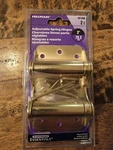 Hillman Adjustable Spring Hinges 3" Brass Finish 851598 Pkg Of 2. Fixed Price $10.99.