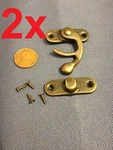 2 Sets - Latch Hook Hinge Small Mini Antique Wood Box Catch Decorative B14. Fixed Price $11.26.