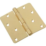 Lot Of (5) National Hardware 4" Satin Brass Residential Door Hinges Round Corner. Fixed Price $20.40.
