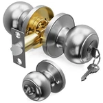 Amzgod 1 Door Knob With Lock And Key, Keyed Entry Pack, Brushed Nickel. Fixed Price $14.64.