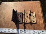 Pairs Antique Cast Iron Door Hinges 3.5 Victorian Eastlake Style Ornate. Fixed Price $29.89.