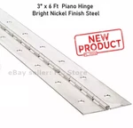 Piano Hinge 3" X 72 Bright Nickel Finish Steel Continuous Nonremovable Pin. Fixed Price $65.29.