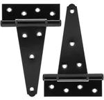 New Hillmaster 6 Inch Black Steel Heavy Duty Shed Gate Barn Door T-strap Hinges. Fixed Price $8.99.