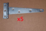 5 Pc (6 Inch) Zinc Light Duty Tee Hinge Barn/cabinet/door/fence/gate Lot Diy. Fixed Price $12.99.
