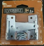 Everbilt Tee Hinges 3" Zinc Plated Pack Model # 339 253 Screws Included(new). Fixed Price $6.00.