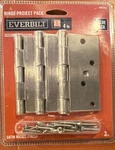 Pack Everbilt 4'' Inch Satin Nickel Square Corner Security Door Hinges 806 813. Fixed Price $15.11.
