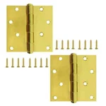 New 6PK Stanley 4" X Square Corners Bright Brass Door Hinges S821-280. Fixed Price $28.80.
