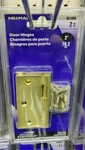 One Pair 3" Satin Brass Square Hinge By Hardware Essentials. Fixed Price $6.88.