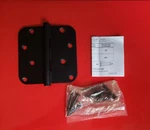 Baldwin 1140.190.I, 4"X4", 3/8"RADIUS Corner Mortise Single Hinge Screws Black. Fixed Price $20.47.