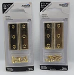 (2) Pks Solid Brass Hinges 2-1/2" X 1-3/8" National Brand N211-383 V1802 New. Fixed Price $8.54.