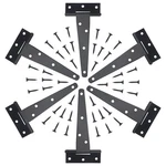 6PACK 5INCH Black T-strap Heavy Duty Barn Gate Hinges For Shed Doors, Do.... Fixed Price $18.42.