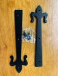 Everbilt 8 Inch Black Decorative Fleur-de-lis Strap Hinges (2-PACK) 10244. Fixed Price $15.80.