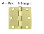Deltana 3" X Square Corner Plain Bearing Mortise Hinge Pair = 8 S33U4-R. Fixed Price $19.95.