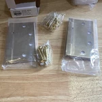 Emtek 963154 Square Barrel Hnge, 4.5X4.5''X3.2MM,( Pair )satin Brass,. Fixed Price $64.99.
