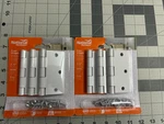 2-PACK Lot 3/PC National Hardware N830-335 White Square Corner Door Hinge 3-1/2". Fixed Price $16.27.