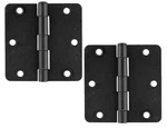 Emtek 9102319 Black 3-1/2" Duty Radius Corners Plain Bearing Mortise Hinge Pair. Fixed Price $13.77.