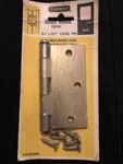 Stanley CD741 3-1/2" Door Hinge Removable Pin Brass Finish Usa Vintage Nos. Fixed Price $14.00.