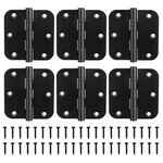 Kolet 3.5" Black Ball Bearing Door Hinges, 5/8" Radius, Heavy Duty, 6 Pack. Fixed Price $69.35.