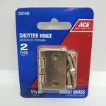 Ace Shutter Hinge Removable Bright Brass Pack 1-1/2" #5301486. Fixed Price $8.75.
