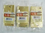 Gatehouse 4" Door Hinges Satin Bright Brass Finish Square Corner 0308911 Set. Fixed Price $19.99.