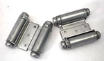 Lot Of 2 Rok Hardware Double Action Steel Spring Hinges Satin Chrome Units. Fixed Price $26.99.