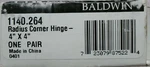 Baldwin Set Of Two 4"X4" Radius Corner Hinges Satin Chrome 1140.264 New #821C1. Fixed Price $21.99.