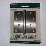 Brainerd 4" Brush Polished Finish Mortise Door Hinge Steel Square Corner. Fixed Price $12.19.