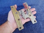 (2)VINTAGE Stanley Large Brass Olive Knuckle Hinges 6" X 4 1/2" Rh Usa. Fixed Price $59.99.