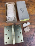 Pair Vintage Nos Stanley 5" X Butts, Hinges, Steel Satin Brass Plated. Fixed Price $26.00.