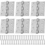 Yaocom 6 Pcs 4'' Ball Bearing Door Hinges Stainless Square Corners, Silver. Fixed Price $42.64.