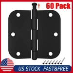 60 Pack 3.5" Matte Black Interior Door Hinges 3-1/2" With 5/8" Radius Orb. Fixed Price $59.99.