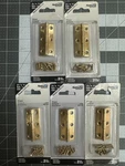 5-PACK (10 Hinges) National Hardware Bright Brass Narrow 2-1/2" Mini N211-250. Fixed Price $33.74.