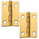 Stanley Solid Brass Miniature Medium Hinge 1-1/2" Long X 1" Open (2). Fixed Price $11.99.