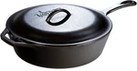 5 Quart Pre-seasoned Cast Iron Deep Skillet With Lid Signature Teardrop Handle. Fixed Price $89.07.