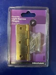 Hillman Fixed Pin Light Narrow Hinges 3" Brass Finish 2-PACK. Fixed Price $9.99.