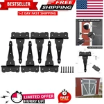 8" Heavy Duty Decorative Strap Hinges - Black Steel, 6 Pack With Screws. Fixed Price $49.87.