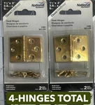 2-PACK Lot 2/PC (4 Hinges) National Hardware N211-870 Bright Brass Mini. Fixed Price $18.26.